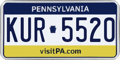 PA license plate KUR5520
