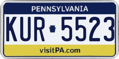 PA license plate KUR5523