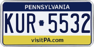 PA license plate KUR5532