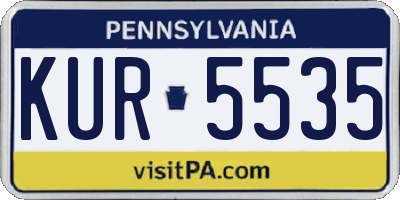 PA license plate KUR5535