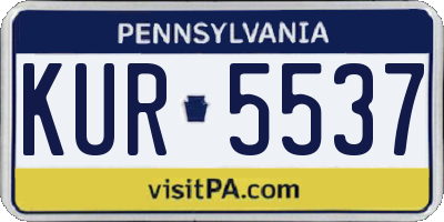 PA license plate KUR5537