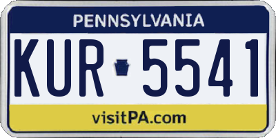PA license plate KUR5541