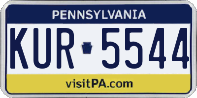 PA license plate KUR5544
