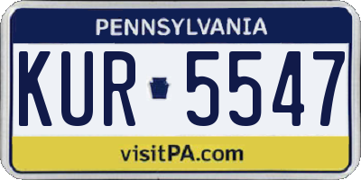 PA license plate KUR5547