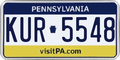 PA license plate KUR5548