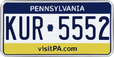 PA license plate KUR5552