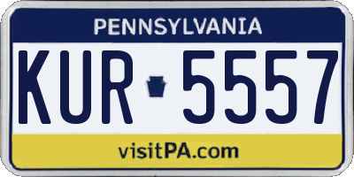 PA license plate KUR5557