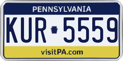 PA license plate KUR5559