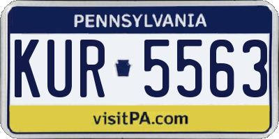 PA license plate KUR5563