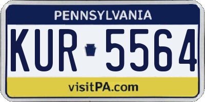 PA license plate KUR5564