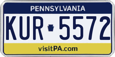 PA license plate KUR5572