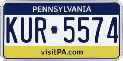 PA license plate KUR5574