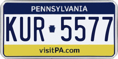PA license plate KUR5577