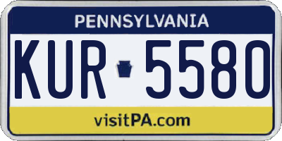 PA license plate KUR5580