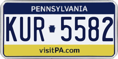 PA license plate KUR5582
