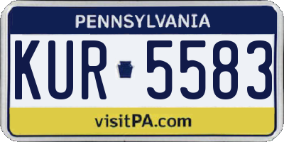 PA license plate KUR5583