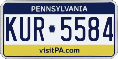 PA license plate KUR5584