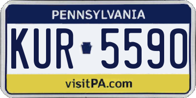 PA license plate KUR5590