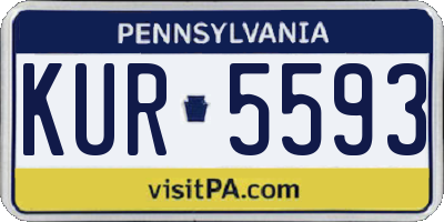 PA license plate KUR5593