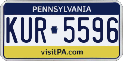 PA license plate KUR5596