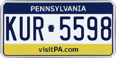 PA license plate KUR5598