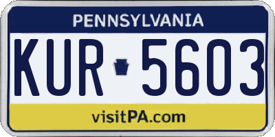 PA license plate KUR5603