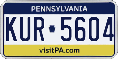 PA license plate KUR5604