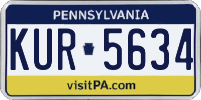 PA license plate KUR5634