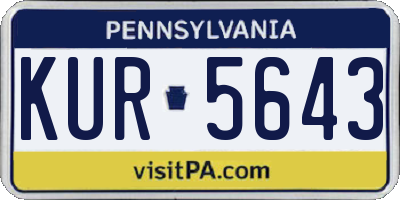 PA license plate KUR5643