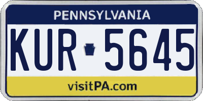 PA license plate KUR5645