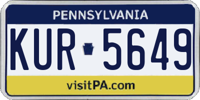 PA license plate KUR5649