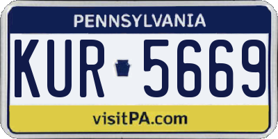 PA license plate KUR5669