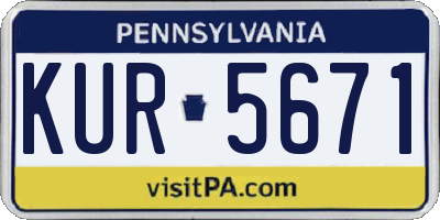 PA license plate KUR5671