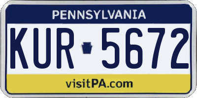 PA license plate KUR5672