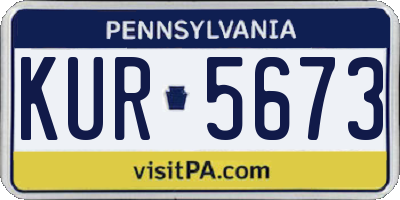 PA license plate KUR5673