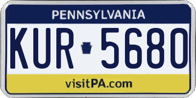 PA license plate KUR5680