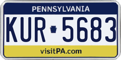PA license plate KUR5683