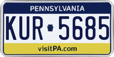 PA license plate KUR5685