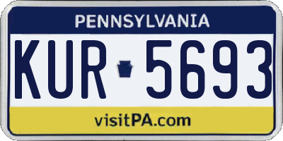 PA license plate KUR5693