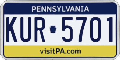 PA license plate KUR5701