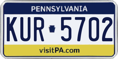 PA license plate KUR5702