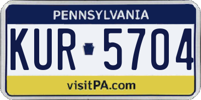 PA license plate KUR5704