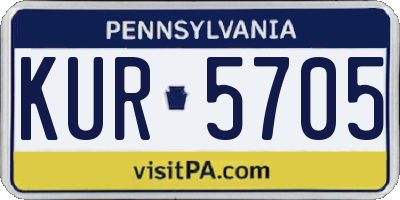 PA license plate KUR5705