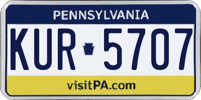 PA license plate KUR5707