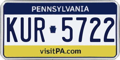 PA license plate KUR5722