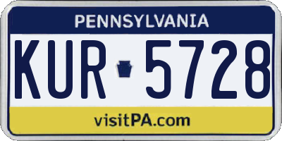 PA license plate KUR5728
