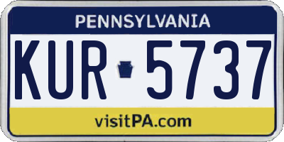 PA license plate KUR5737