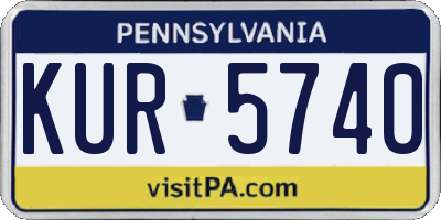 PA license plate KUR5740