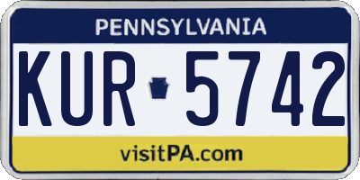 PA license plate KUR5742