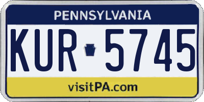 PA license plate KUR5745